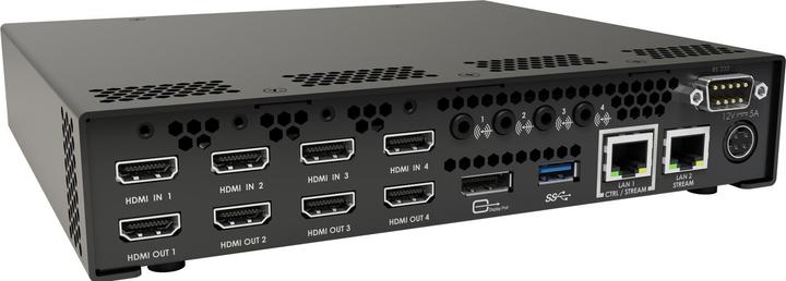 Actual product image Matrox Maevex 6152 Quad 4Kp60 Encoder 4xHDMI pass 1 thru HDCP HDMI analog audio in RS232 mic headpho (HDMI, 18.90 cm)