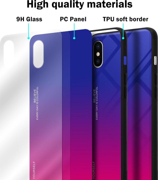 Produktbild Cadorabo TPU 2 Farben Glas Cover (Apple iPhone X)