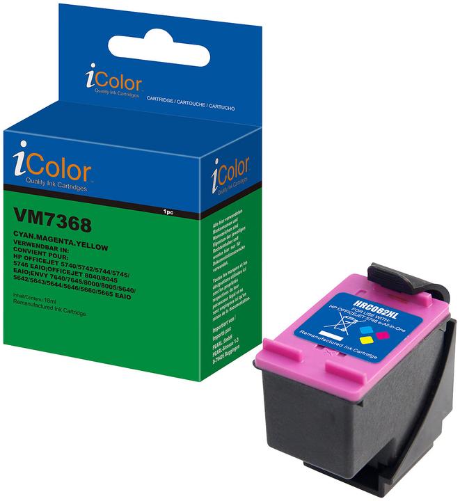 Produktbild IColor Tintenpatrone, ersetzt HP C2P07AN, 62XL, cyan, magenta, yellow