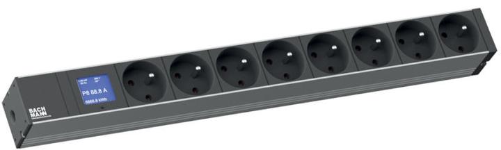 Actual product image Bachmann 19" socket strip "Bluenet BN0500", 8-way (8 x, CEE 7/5, CEE 7/3, 2 m)