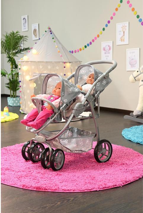 Immagine prodotto Knorrtoys Carrozzina per bambole gemelle Milo - "Royal grey