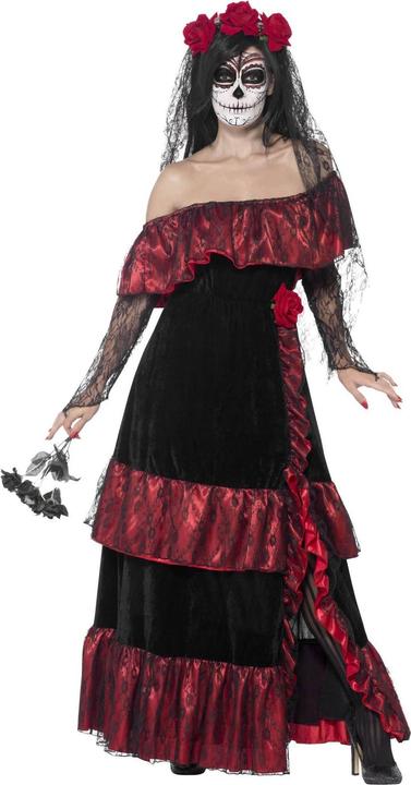 Actual product image Smiffys Womens/Ladies Deluxe Bride Day Of The Dead Costume Set (S)