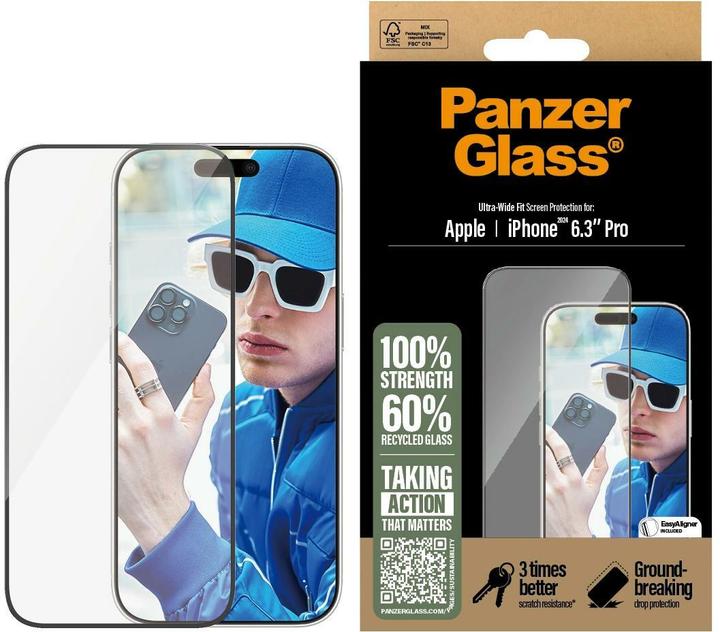 Immagine prodotto PanzerGlass Vestibilità ultra-ampia (1 Pezzo/i, Apple iPhone 16 Pro)