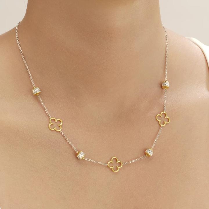 Actual product image Charles Garnier Two-tone silver necklace, zirkonium oxide (925 silver)