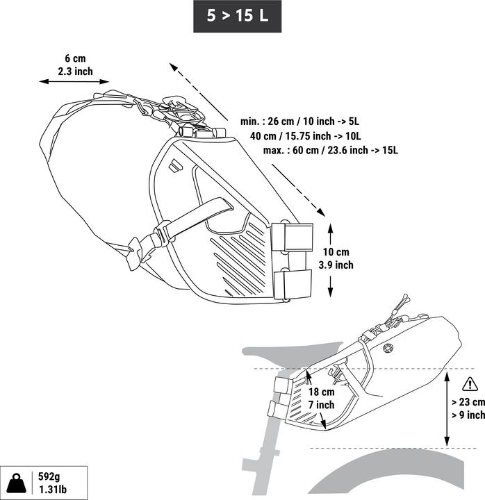 Immagine prodotto Rockrider Satteltaschenbefestigung ADVT 900 Bikepacking (Sottosella)