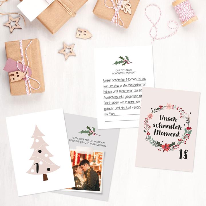 Produktbild Papierdrachen Adventskalenderset - 24 Karten zum Ausfüllen