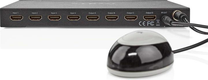 Image du produit Nedis Commutateur matriciel HDMI ™ | 4x port(s) 4 ports | Alimentation DC / 1x RS232 / 4x HDMI™ Input |