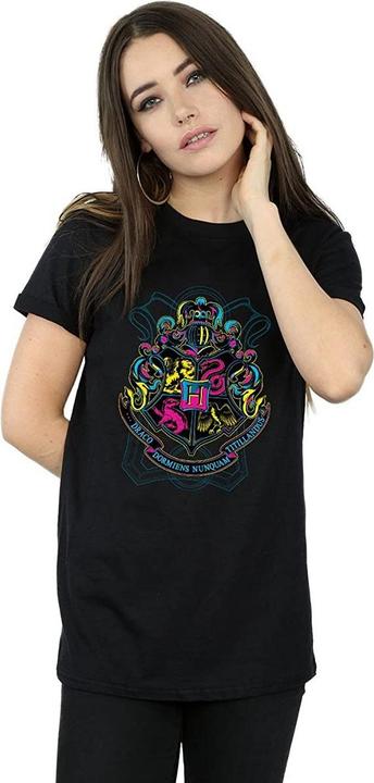 Immagine prodotto Maglietta Boyfriend in cotone con stemma di Hogwarts Donna/Ladies (XL)