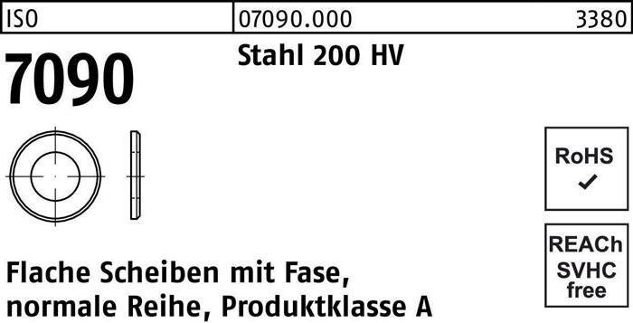 Productafbeelding Sluitring ISO 7090 met afschuining 33 Staal 200 HV