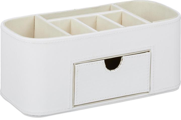 Relaxdays Organiseur de bureau, Plastique, cuir artificiel