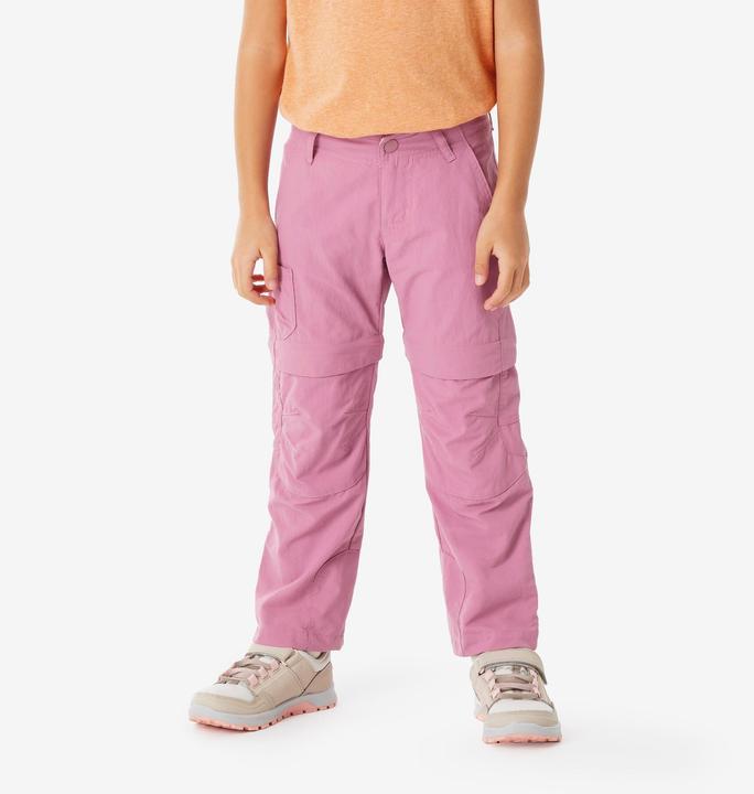 Quechua Zip-Off-Hose MH500 Kinder Gr. 92–116 Bergwandern rosa