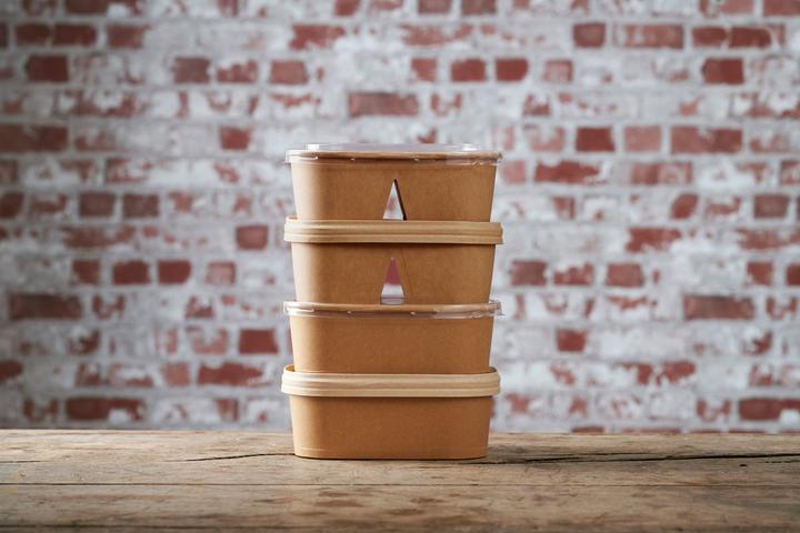 Produktbild Biopak Salat-Schale Brick Box Medium 1000 ml, Braun, 50 Stück (50 x)
