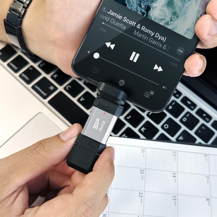 Immagine prodotto Silicon Power 64 GB, unità flash USB TYPE-A e TYPE-C, dispositivo mobile C51, argento (64 GB, USB-A, USB-C)