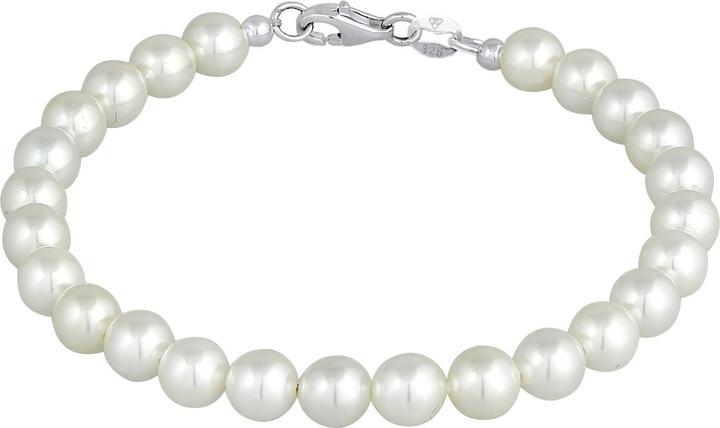 Elli Perle, Perlenarmband (22 cm, Edelstahl, Muschelkernperlen, 925er Sterling Silber, Keine Perle)