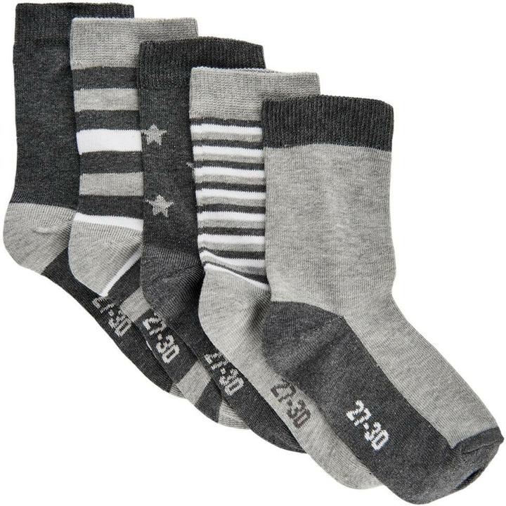 Actual product image Minymo Printed Socks Set of 5 Light Grey Melange Sizes 35 - 38 (5-pack, 35 - 38)