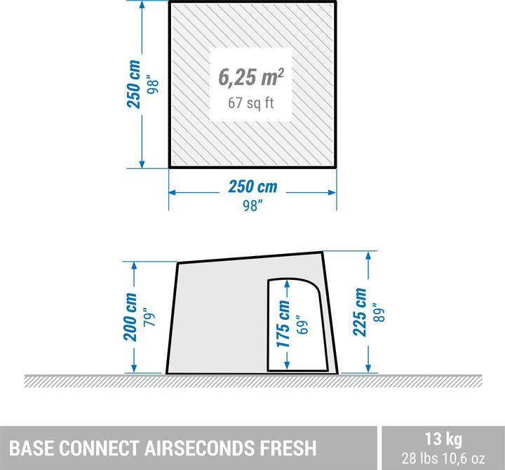 Produktbild Quechua Base Connect Airsecond Fresh (Aufblasbares Zelt, 13.02 kg, 6 Personen)