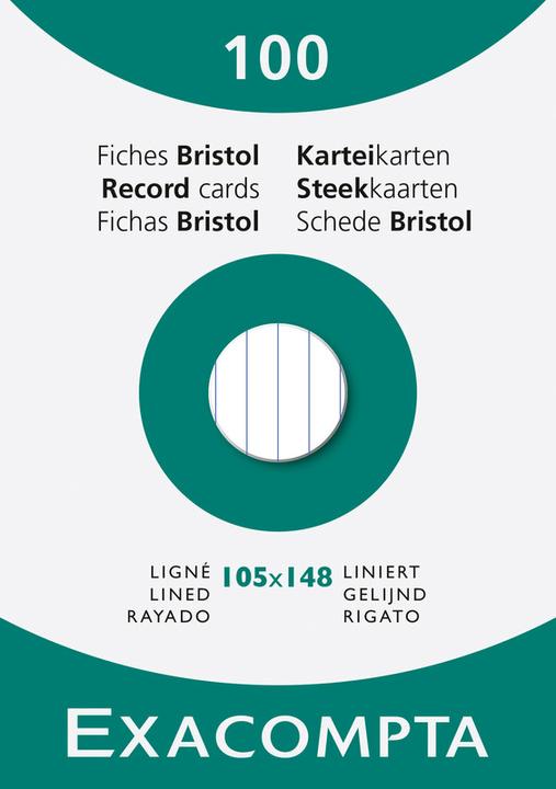 Produktbild Exacompta Karteikarten (A6, 205 g/m², 100 x)