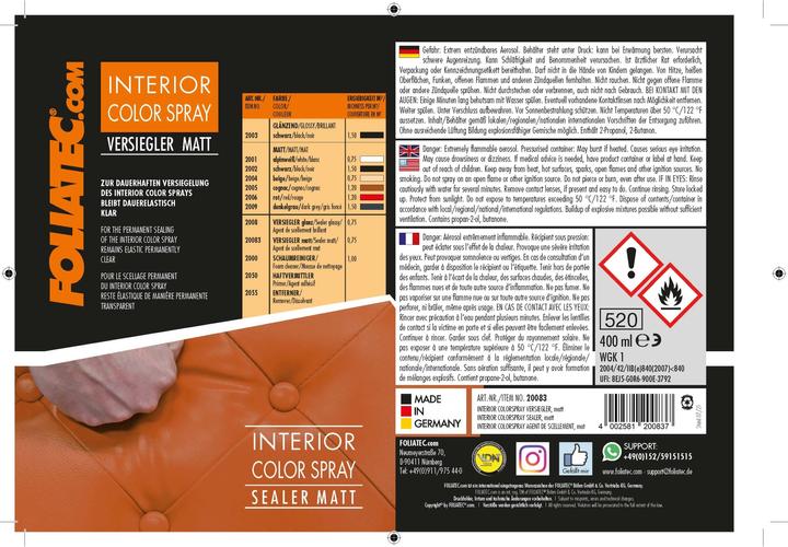 Image du produit Foliatec Peinture intérieure Vitrificateur