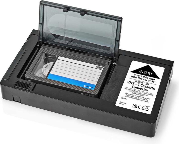 Produktbild Nedis VHS Converter Conversion: VHS-C to VHS Plug and Play Black