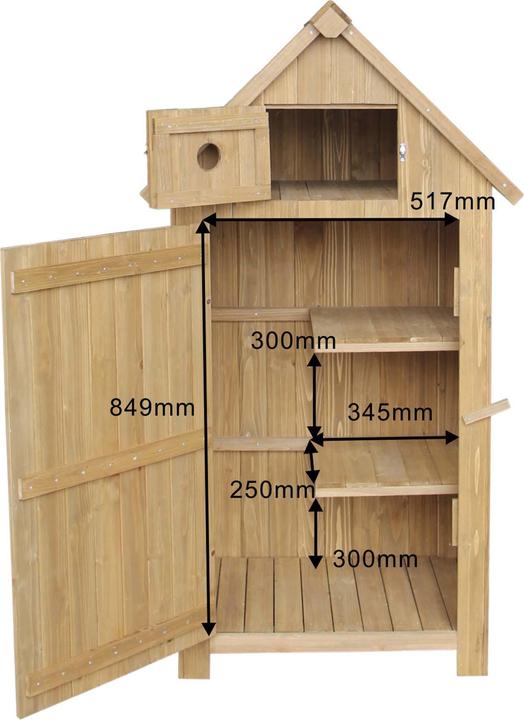 Immagine prodotto Wiltec Capanno da giardino Tetto in legno d'abete bitumato 770x540x1370mm Capanno per attrezzi Capannone