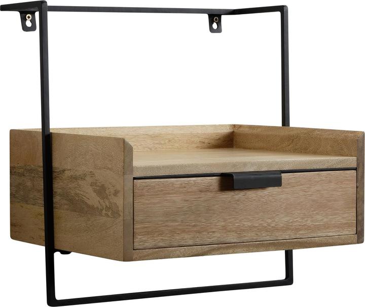 Produktbild FineBuy Nachttisch Nachtkonsole 44x45x35 cm Massivholz Hängend Boxspringbett