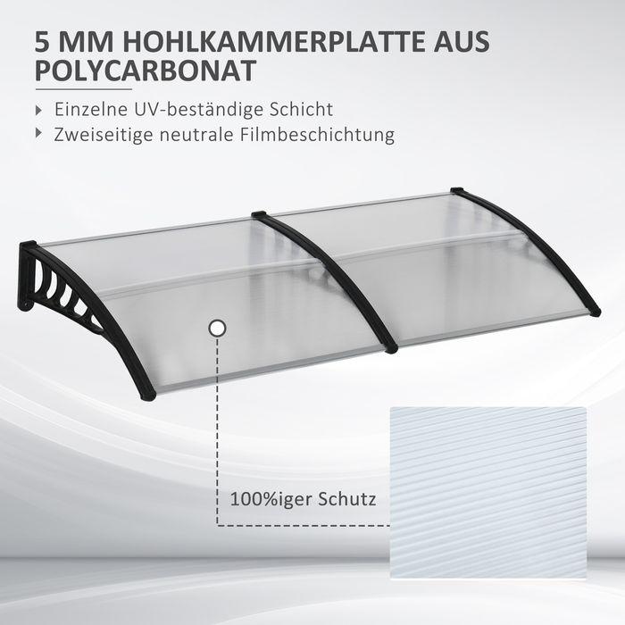 Immagine prodotto Swisshandel24 Pultvordach Vordach ideal für Haustür 200x96x27 cm Überdachung