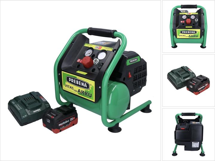 Produktbild Prebena VITAS 100-AKKU Kompressor 18 V 5 l 8 bar CAS Brushless + 1x Akku 5,5 Ah + LadegerÃ¤t (8 Bar, 5 l)