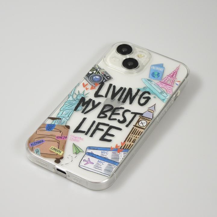 Produktbild PhoneLook Hülle es Silikon Cover Living my best Life (Apple iPhone 15)