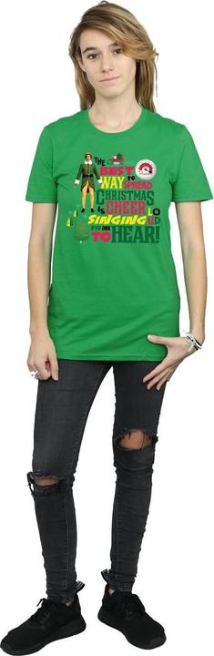 Actual product image Elf Womens/Ladies Christmas Cheer Cotton Boyfriend T-Shirt (L)