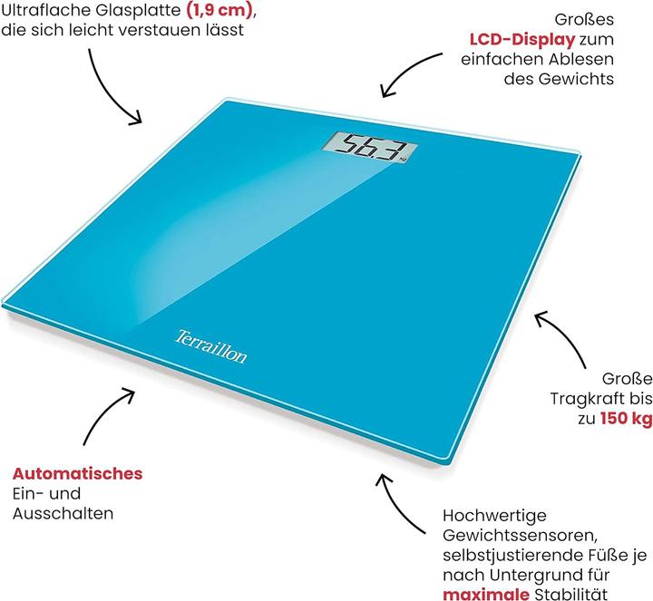 Image du produit Terraillon TX1500 Pèse-personne électronique carré (150 kg)