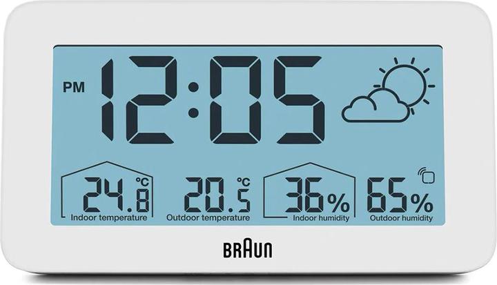 Produktbild Braun BC13WP digitaler Wecker m. Wetterstation
