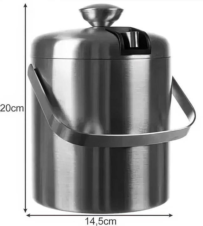 Image du produit Ruhhy Seau à glace - pince + cuillère 21159