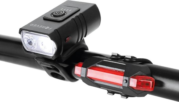 Produktbild Forever BLG-200 Bicycle and Scooter Active Light Kit with Built-in Battery Universal Frame Holder (400 lm, 15 lm)