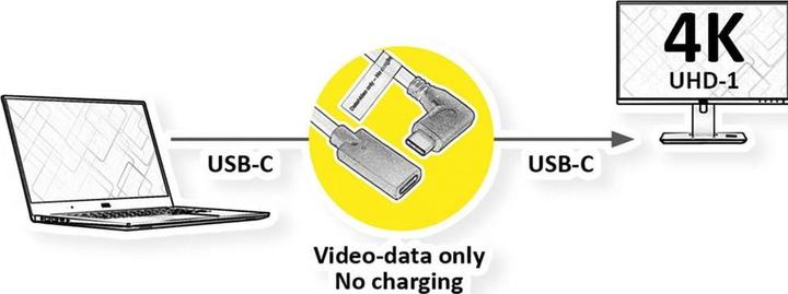 Actual product image Roline Video extension cable (DP Alt Mode) USB Type C-C, ST/BU (2 m, USB 3.2 Gen 1)