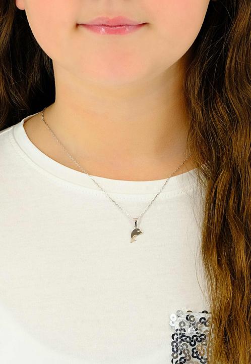 Actual product image Muau Pendant Dolphin white gold 750, 17x10mm (750/18K white gold)