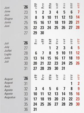 Produktbild Biella Ersatzkalendarium für 3-Monats-Tischkalender Desktop Frame