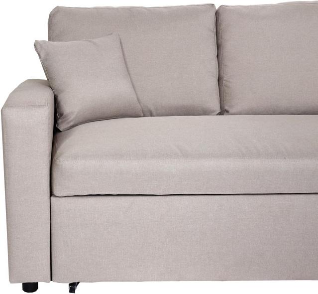 Image du produit Swisshandel24 Canapé d'angle avec coffre de rangement HWC-L17, canapé en L, surface de couchage Nosagfeder  beige (Canapé d'angle)