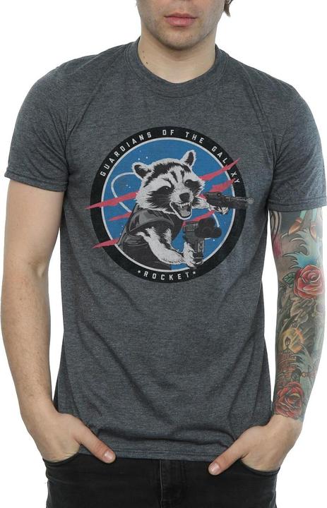 Actual product image Mens Guardians Of The Galaxy Rocket Emblem T-Shirt (L)