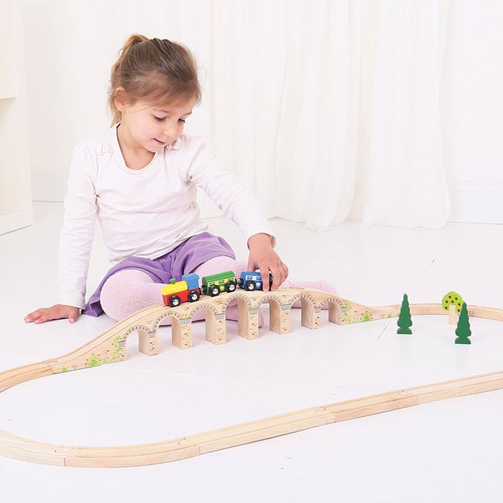 Produktbild Bigjigs Hölzerne Schienen-Eisenbahnviadukt
