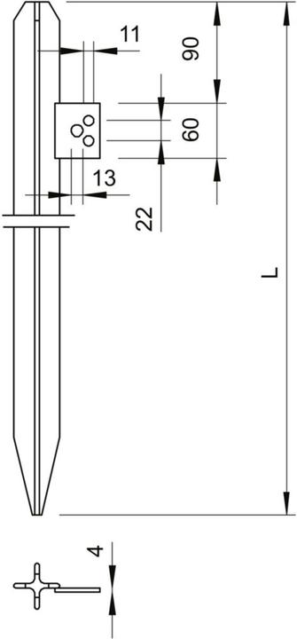 Produktbild OBO Bettermann 213 1500 DIN Kreuzerder m.Anschlusslasche 1500mm St FT 5003016