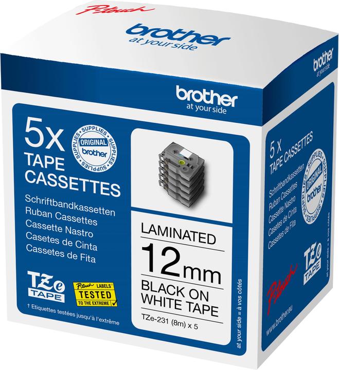 Image du produit Brother TZe-231 (1.20 cm, Blanc, Noir)