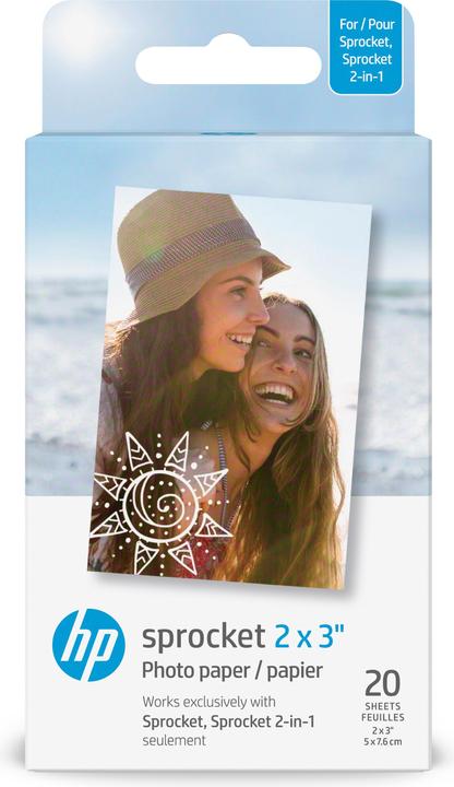 Produktbild HP Sprocket Fotopapier Zink (290 g/m², Foto (5x7.6cm), 20 x)