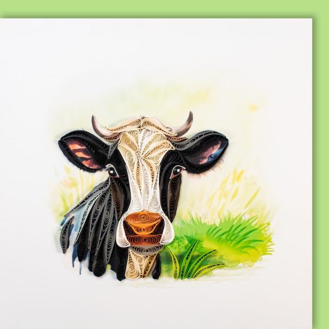 Produktbild Hervorragend Grusskarte Kuh - Quilling Karte (1 Stk.)