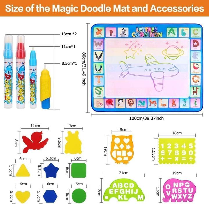 Actual product image Activity Board Water Doodle Mat Aqua Magic Doodle Painting Mat 100 * 78cm XL Aqua Drawing Painting Mat (100 x 78 cm)