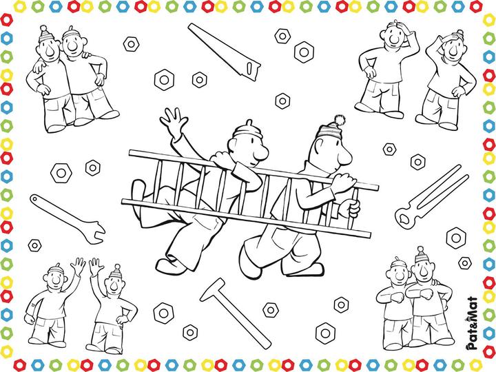 Productafbeelding Folat Buurman & Buurvrouw Placemats Kleurplaten, 6st.
