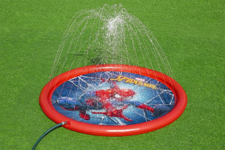 Actual product image Bestway Inflatable Paddling Pool Mat with Fountain Spider-Man 165 cm 98792