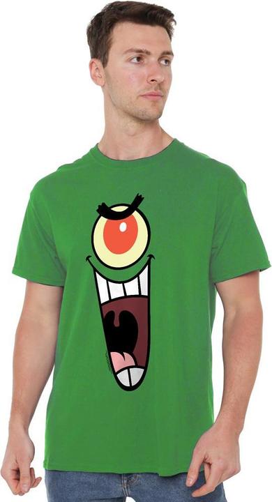 Actual product image Spongebob Squarepants Mens Plankton Face T-Shirt (M)