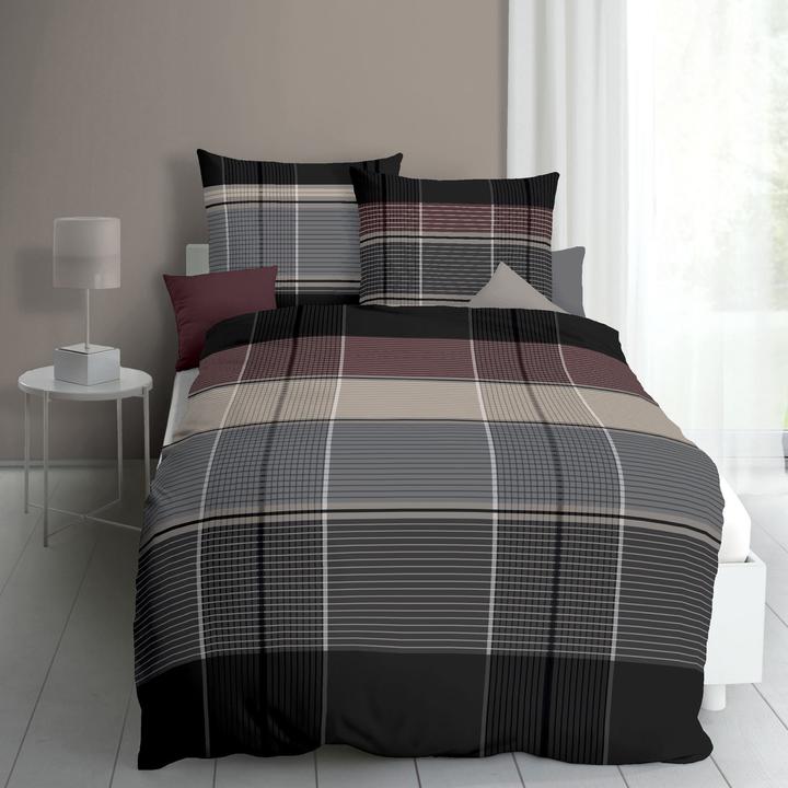 Produktbild Kaeppel Mako-Satin Bettwäsche Architect anthrazit (Bettwäsche Set, 155x220 cm (80x80 cm))