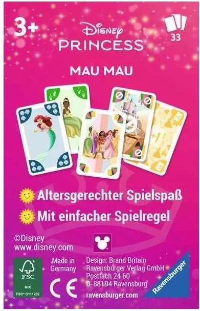 Actual product image Ravensburger 24709 - Disney Princess Mau Mau - The classic card game for 2-4 children aged 3 and over (German)