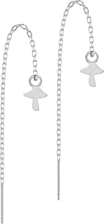 Produktbild Star Piercing Ohrstecker silber freifallende Kette Pilz (Chirurgenstahl 316L, ohne Messing)